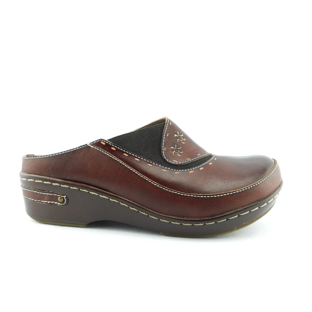 Unworn SPRING STEP L'Artiste Brown Leather Mules 40 - Picture 3 of 10